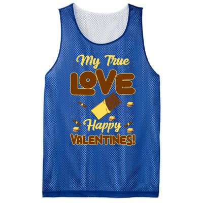 My True Love Happy Valentines Day Funny Chocolate Bar Lover Gift Mesh Reversible Basketball Jersey Tank