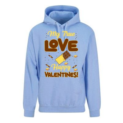 My True Love Happy Valentines Day Funny Chocolate Bar Lover Gift Unisex Surf Hoodie