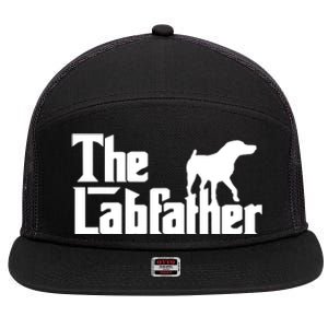 Men The Labfather Funny Lab Labrador Dog Owner Dad Daddy Father 7 Panel Mesh Trucker Snapback Hat