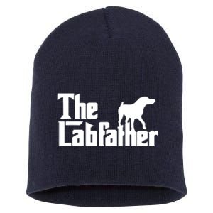 Men The Labfather Funny Lab Labrador Dog Owner Dad Daddy Father Short Acrylic Beanie