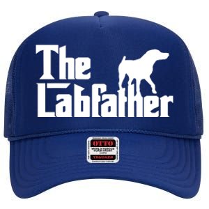 Men The Labfather Funny Lab Labrador Dog Owner Dad Daddy Father High Crown Mesh Back Trucker Hat