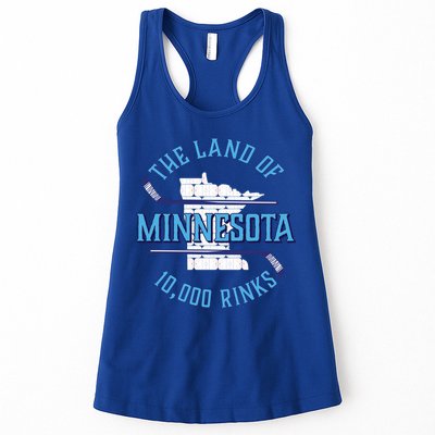 Minnesota The Land Of 10 000 Rinks Cool Gift Hockey Gift Womens Tank Top