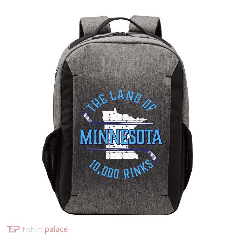 Minnesota The Land Of 10 000 Rinks Cool Gift Hockey Gift Vector Backpack