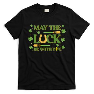 May The Luck Be With You Lucky Light Saber Saint Patrick's Day T-Shirt