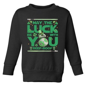 May The Luck Be With You Beep Boop BB 8 Saint Patrick's Day Toddler Sweatshirt