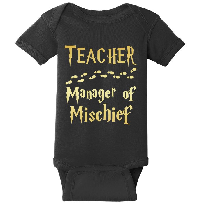 Magical Teacher Manager Of Mischief Birthday Family Party Baby Bodysuit