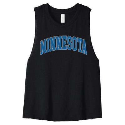 Minnesota Text Women's Racerback Cropped Tank