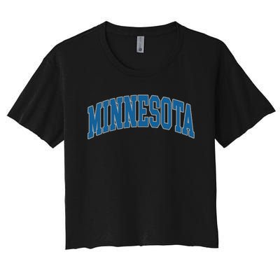 Minnesota Text Women's Crop Top Tee