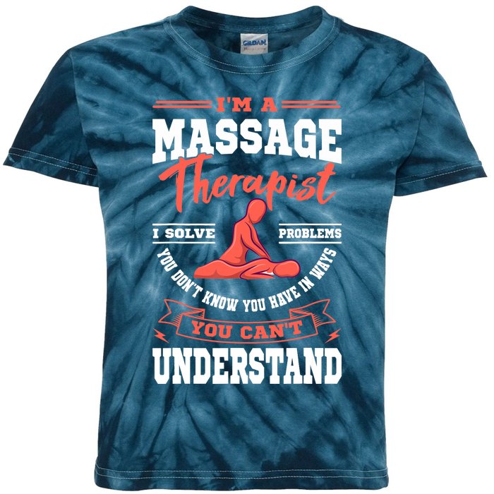 Massage Therapist Masseuse Masseur Therapy Body Treatment Kids Tie-Dye T-Shirt