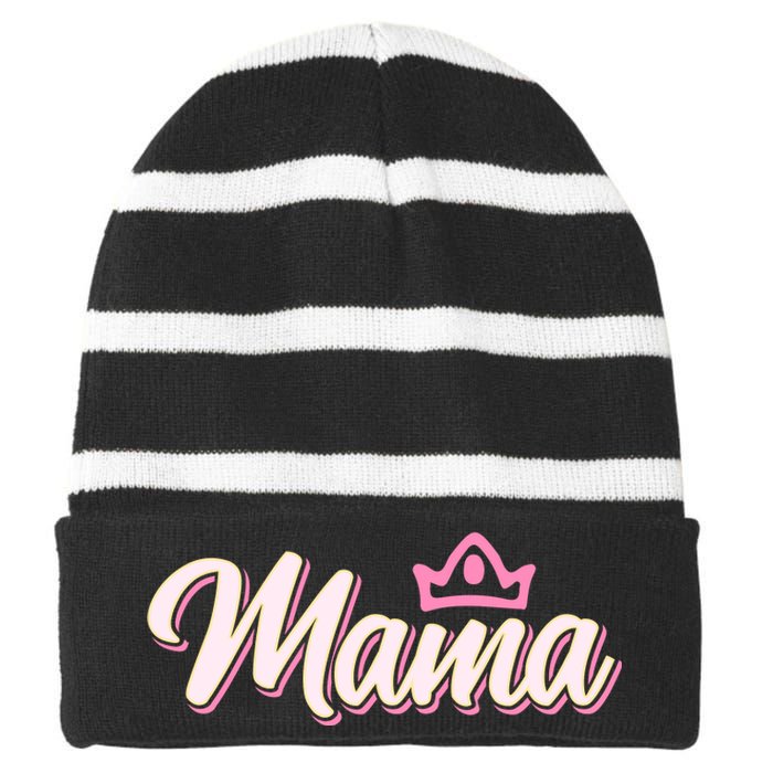 Mama T Striped Beanie with Solid Band