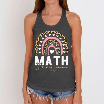 Math Teacher Math Is My Jam Women's Knotted Racerback Tank