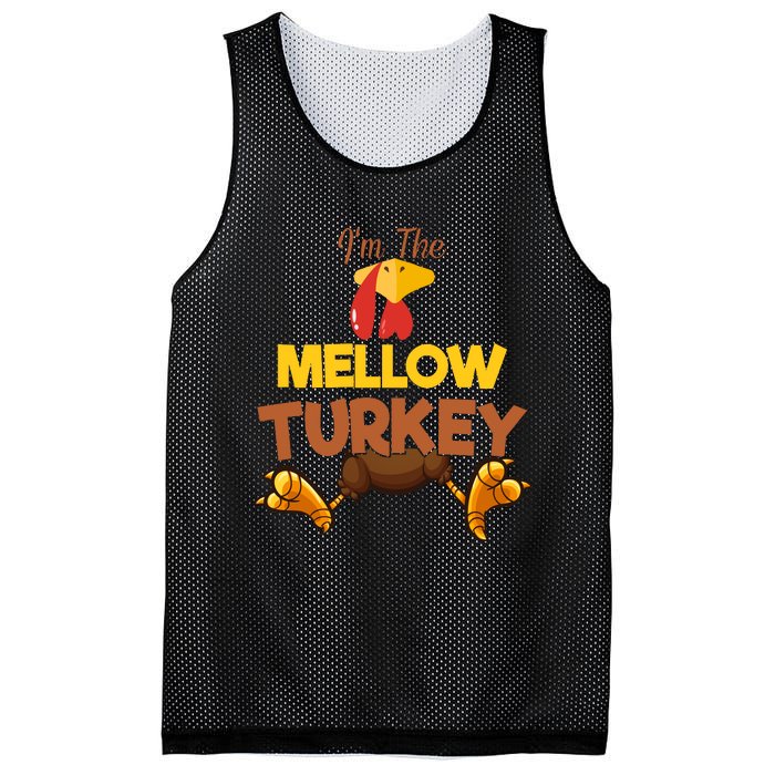 Mellow Turkey Matching Family Group Thanksgiving Gifts  Mesh Reversible Basketball Jersey Tank