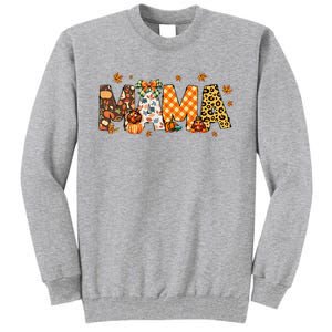 Mama Thanksgiving Mom Fall Pumpkins Season Retro Tall Sweatshirt