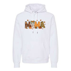 Mama Thanksgiving Mom Fall Pumpkins Season Retro Premium Hoodie