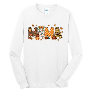 Mama Thanksgiving Mom Fall Pumpkins Season Retro Tall Long Sleeve T-Shirt