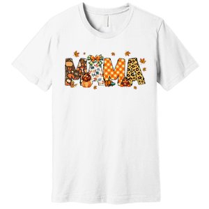 Mama Thanksgiving Mom Fall Pumpkins Season Retro Premium T-Shirt