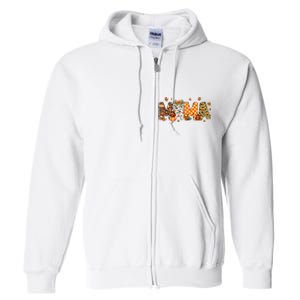 Mama Thanksgiving Mom Fall Pumpkins Season Retro Full Zip Hoodie