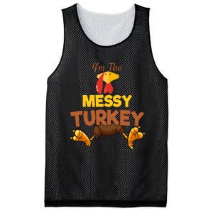 Messy Turkey Matching Family Group Thanksgiving Gifts  Mesh Reversible Basketball Jersey Tank