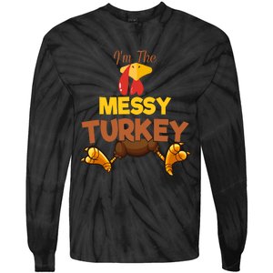 Messy Turkey Matching Family Group Thanksgiving Gifts  Tie-Dye Long Sleeve Shirt