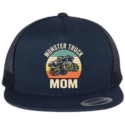 Monster Truck Mom Retro Vintage Monster Truck Flat Bill Trucker Hat