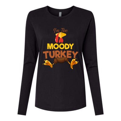 Moody Turkey Matching Family Group Thanksgiving Gifts  Womens Cotton Relaxed Long Sleeve T-Shirt