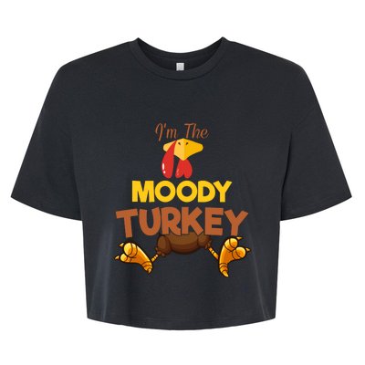 Moody Turkey Matching Family Group Thanksgiving Gifts  Bella+Canvas Jersey Crop Tee