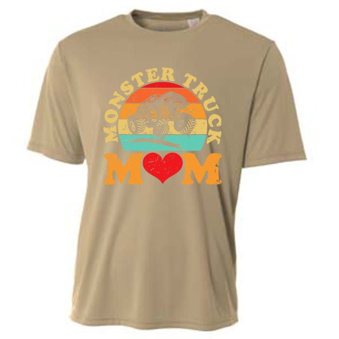 Monster Truck Mom Retro Vintage Monster Truck Mother's Day Cooling Performance Crew T-Shirt