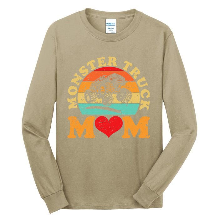 Monster Truck Mom Retro Vintage Monster Truck Mother's Day Tall Long Sleeve T-Shirt