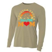 Monster Truck Mom Retro Vintage Monster Truck Mother's Day Cooling Performance Long Sleeve Crew