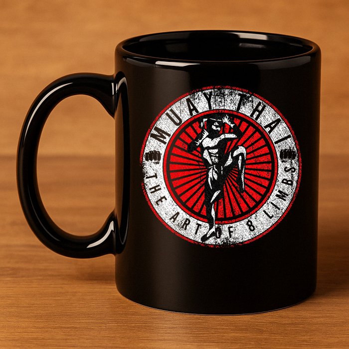 Muay Thai 11oz C Handle Ceramic Mug