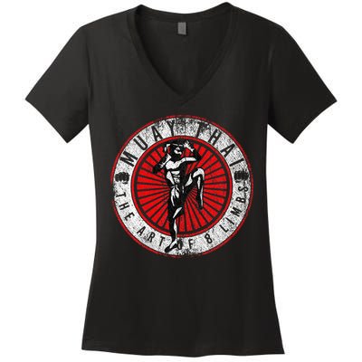 Muay Thai Women's V-Neck T-Shirt