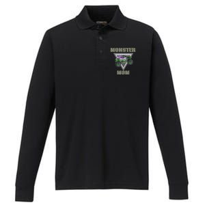 Monster Truck MOM Monster Truck Are My Jam Truck Lovers Performance Long Sleeve Polo