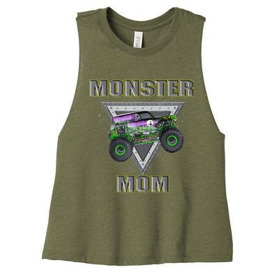 Monster Truck MOM Monster Truck Are My Jam Truck Lovers Women's Racerback Cropped Tank