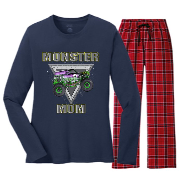 Monster Truck MOM Monster Truck Are My Jam Truck Lovers Women's Long Sleeve Flannel Pajama Set 