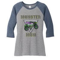 Monster Truck MOM Monster Truck Are My Jam Truck Lovers Women's Tri-Blend 3/4-Sleeve Raglan Shirt