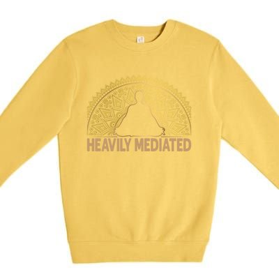 Meditate Tee Meditation Tees Heavily Meditated Gift Premium Crewneck Sweatshirt