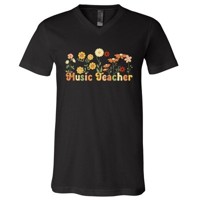 Music Teacher Music Teaching Music Teachers V-Neck T-Shirt