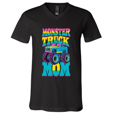 Monster Truck Mom Birthday Party Monster Truck V-Neck T-Shirt