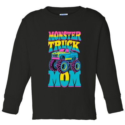 Monster Truck Mom Birthday Party Monster Truck Toddler Long Sleeve Shirt