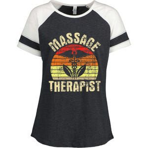 Massage Therapist Massotherapist Masseuse Theraphy Healing Enza Ladies Jersey Colorblock Tee