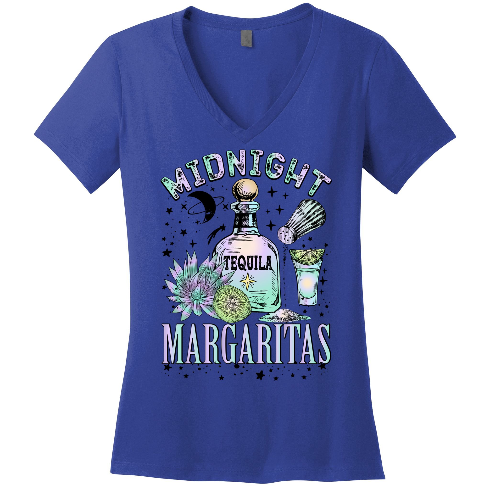 Midnight Tequila Margaritas Lime Tequila Magic Witches Great Gift Women's V-Neck T-Shirt