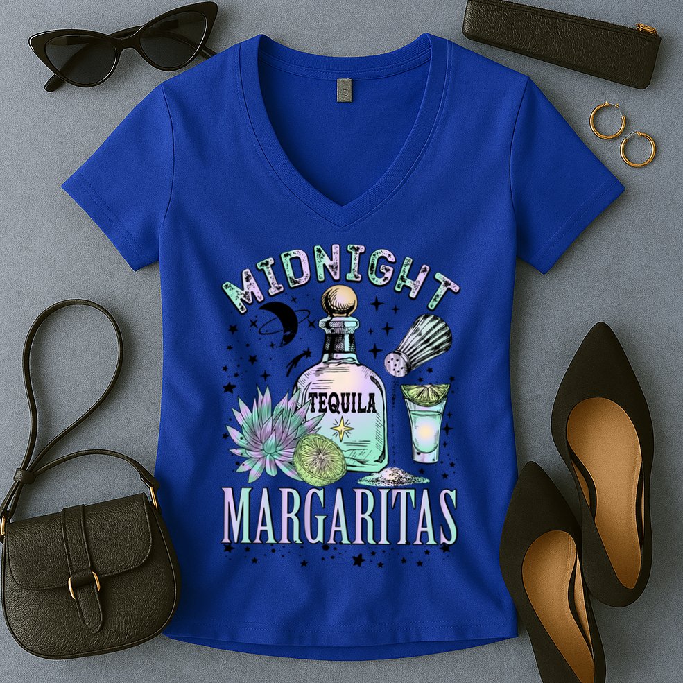Midnight Tequila Margaritas Lime Tequila Magic Witches Great Gift Women's V-Neck T-Shirt