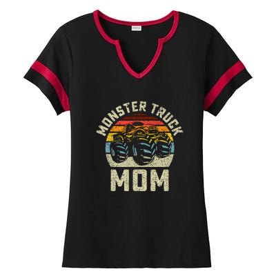 Monster Truck Mom Vintage Retro Style Women Ladies Halftime Notch Neck Tee