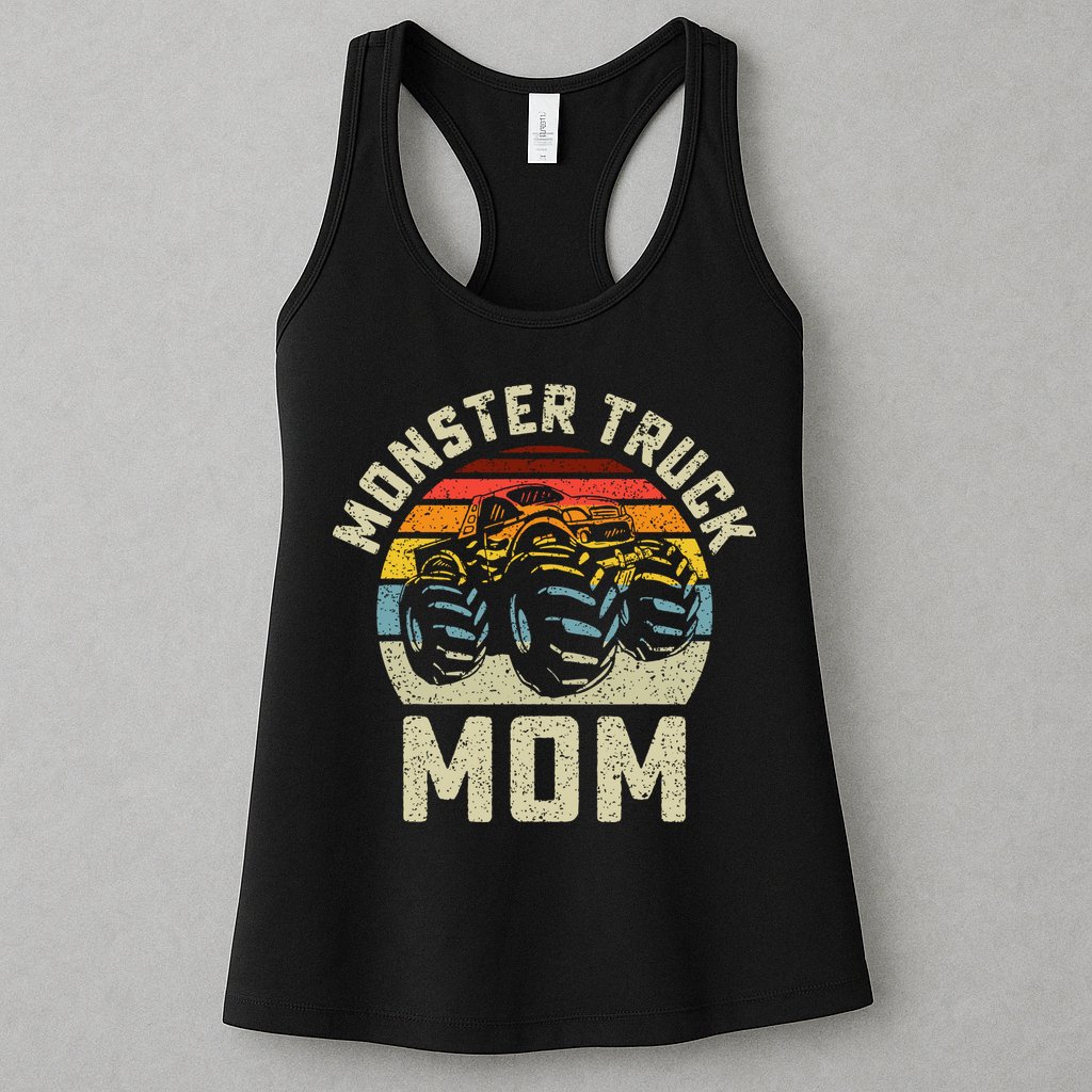 Monster Truck Mom Vintage Retro Style Women Womens Tank Top
