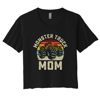 Monster Truck Mom Vintage Retro Style Women Women's Crop Top Tee