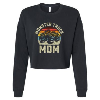 Monster Truck Mom Vintage Retro Style Women Cropped Pullover Crew