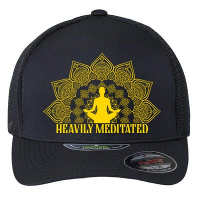 Meditate Tee Meditation Tees Heavily Meditated Gift Flexfit Unipanel Trucker Cap