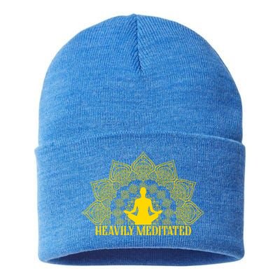 Meditate Tee Meditation Tees Heavily Meditated Gift Sustainable Knit Beanie