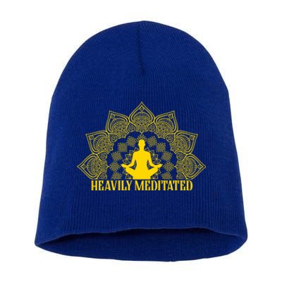 Meditate Tee Meditation Tees Heavily Meditated Gift Short Acrylic Beanie