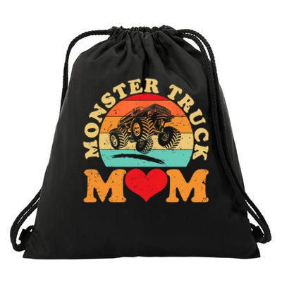 Monster Truck Mom Retro Vintage Monster Truck Mother's Day Drawstring Bag